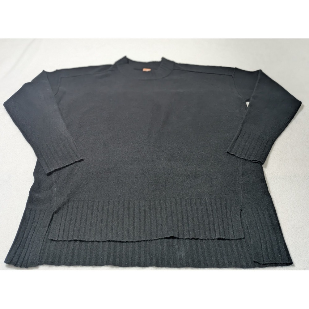 Free People Sweater Tunic Phoebe Oversize Soft Knit Pullover‎ Jumper Sz XS Black